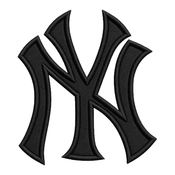 Black interlocked letters logo in 3D puff embroidery