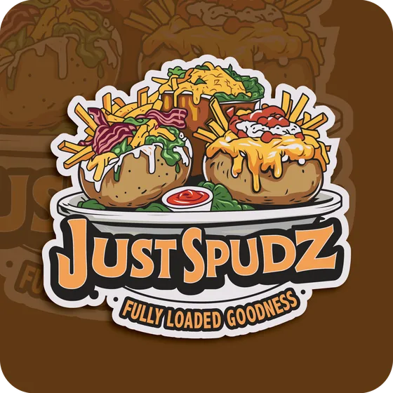 Just Spudz food logo rebuilt as a clean vector