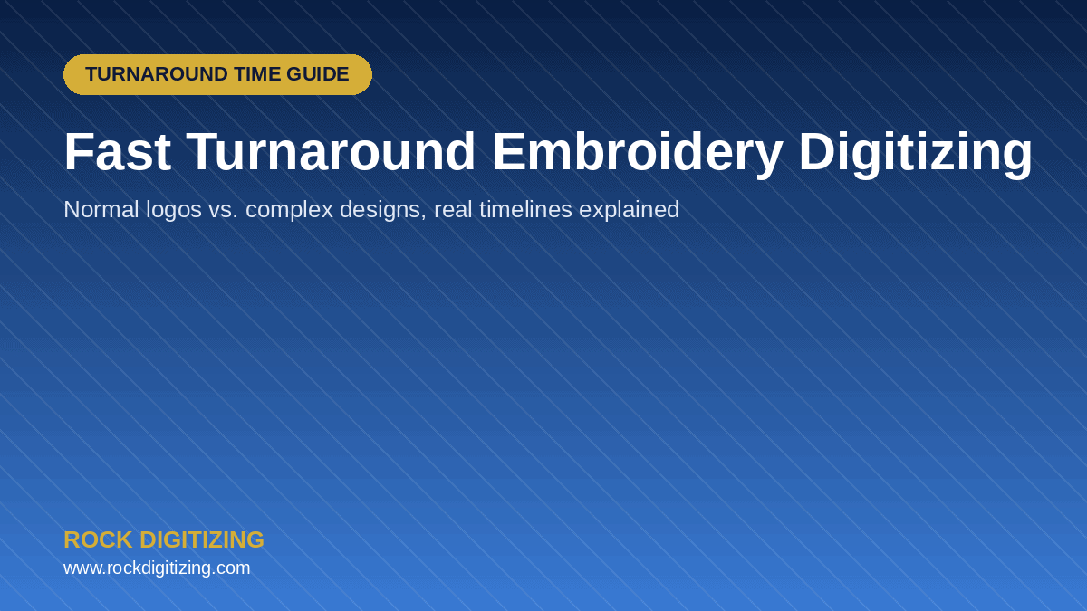 Fast Turnaround Embroidery Digitizing